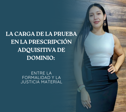 LA CARGA DE LA PRUEBA EN LA PRESCRIPCIÓN ADQUISITIVA DE DOMINIO: ENTRE LA FORMALIDAD Y LA JUSTICIA MATERIAL